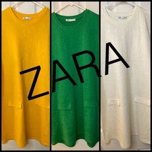 💛 Mustard Yellow Zara Short Textured Dress